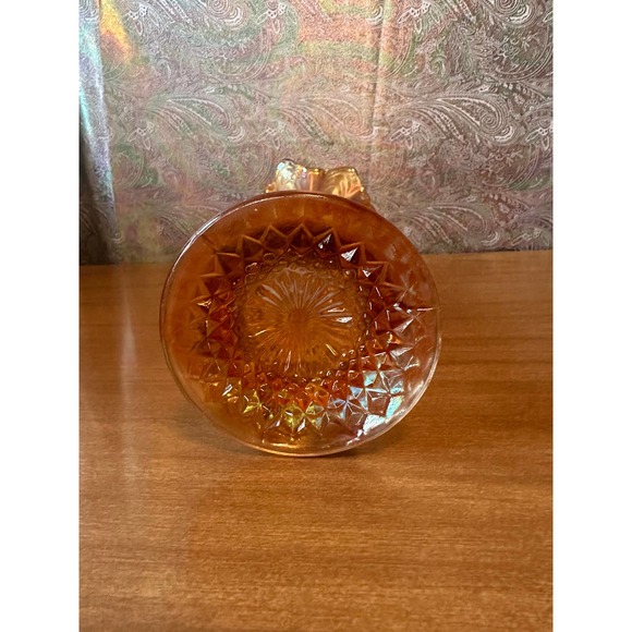 Fenton Boggy bayou 10” tall swing marigold and iridescent carnival glass vase - Picture 6 of 10